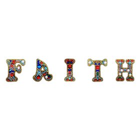 OP=OP Diamond Painting Sleutelhanger Letters Faith (5 stuks)