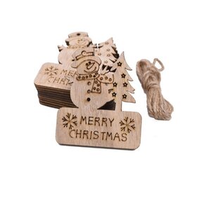 OP=OP Houten Kersthangers Sneeuwpoppen om zelf te beschilderen / kleuren (10 stuks/70mm)