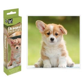 Grafix Diamond Painting hond 20x20cm (ronde steentjes)