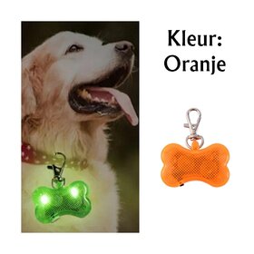 OP=OP Led verlicht botje met clip voor honden halsband (Oranje)