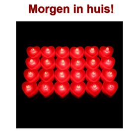 OP=OP Led Hart vormige theelichtjes Rood (6 stuks) Valentijnsdag - Moederdag