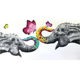 Diamond Painting Twee Olifanten 02 (formaat en vorm steentjes naar keuze)