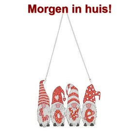 OP=OP Diamond Painting Hangend Ornament Gnomes Love 20cm - Valentijnsdag - Moederdag TIP