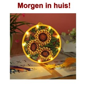 OP=OP Diamond Painting Wandornament Zonnebloemen met verlichting