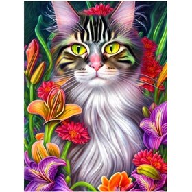 Diamond Painting Schattige Katten 01 (formaat en vorm steentjes naar keuze)