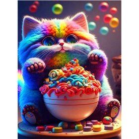 Diamond Painting Schattige Katten 05 (formaat en vorm steentjes naar keuze)