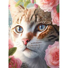 Diamond Painting Schattige Katten 07 (formaat en vorm steentjes naar keuze)