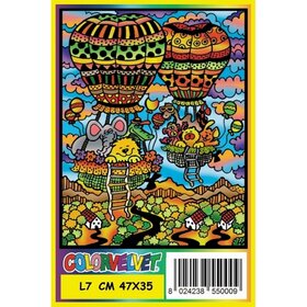 ColorVelvet Fluwelen kleurplaat groot nr. L7 met stiften (47x35cm)