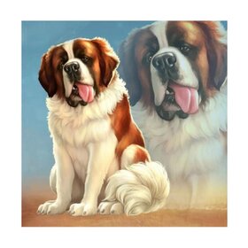 Diamond Painting Hond - Sint Bernard (formaat en vorm steentjes naar keuze)