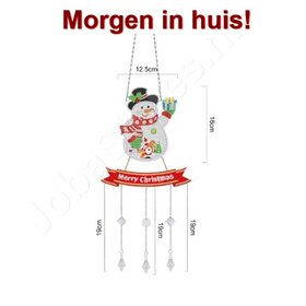 OP=OP Diamond Painting Hangend Ornament met kettinkjes 10 Sneeuwpop