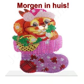 OP=OP Diamond Painting Staand Kerst Ornament Kerstsok 02 (18cm)