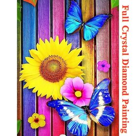 Crystal Diamond Painting Vlinders en bloemen 02 (formaat naar keuze)