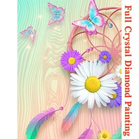 Crystal Diamond Painting Vlinders en bloemen 03 (formaat naar keuze)