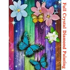 Crystal Diamond Painting Vlinders en bloemen 05 (formaat naar keuze)
