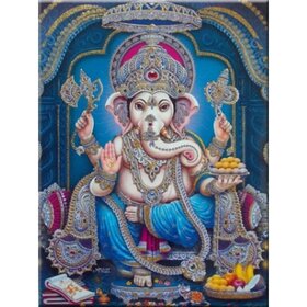 Diamond Painting Indian Buddha Ganesh Blauw (formaat en vorm steentjes naar keuze)