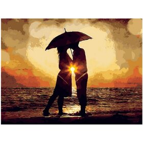 Diamond Painting Samen onder de paraplu (formaat en vorm steentjes naar keuze)