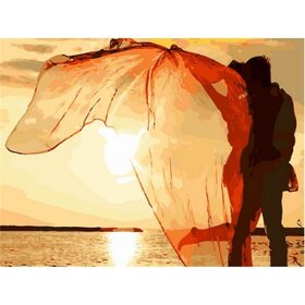 Diamond Painting Samen in de zon (formaat en vorm steentjes naar keuze)