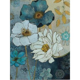 Diamond Painting Blauwe Bloemen 03 (formaat en vorm steentjes naar keuze)