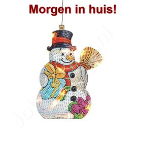 OP=OP Diamond Painting Hangende Kerst Lamp (Sneeuwpop)