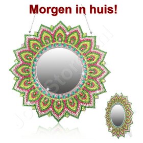 OP=OP Diamond Painting Spiegel 02 Mandala Groen (20cm)
