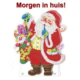 OP=OP Diamond Painting Staande Kerst Lamp 05 (Kerstman)