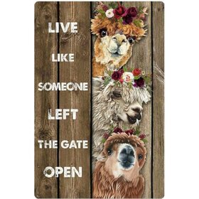 Diamond Painting Gate - Alpaca's (formaat en vorm steentjes naar keuze)