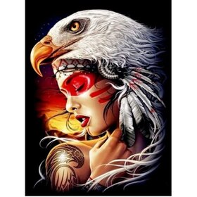 Diamond Painting Indiaan 04 (formaat en vorm steentjes naar keuze)