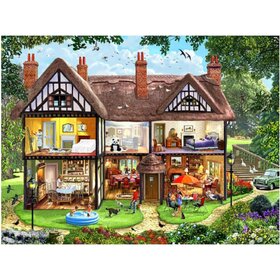 Diamond Painting Inkijk huis 05 (formaat en vorm steentjes naar keuze)