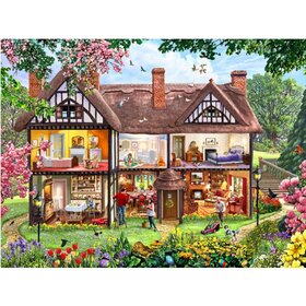 Diamond Painting Inkijk huis 06 (formaat en vorm steentjes naar keuze)