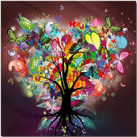 Diamond Painting Kleurrijke Boom 04 (formaat en vorm steentjes naar keuze)