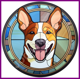 Diamond Painting Glas in lood Hond - Basenji 03 (formaat en vorm steentjes naar keuze)
