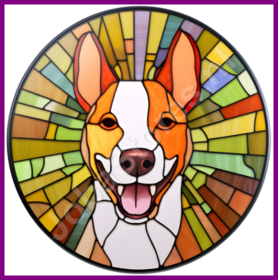 Diamond Painting Glas in lood Hond - Basenji 04 (formaat en vorm steentjes naar keuze)