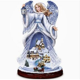 Diamond Painting Kerst - Snowglobe Engel met lantaarn (formaat en vorm steentjes naar keuze)