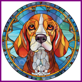 Diamond Painting Glas in lood Hond - Beagle 02 (formaat en vorm steentjes naar keuze)
