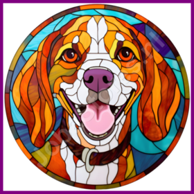 Diamond Painting Glas in lood Hond - Beagle 04 (formaat en vorm steentjes naar keuze)