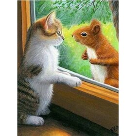 Diamond Painting Schattige Muisjes 06 (formaat en vorm steentjes naar keuze)