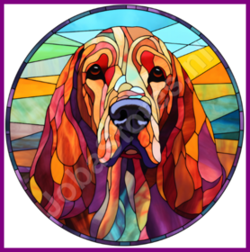 Diamond Painting Glas in lood Hond - Bloedhond 05 (formaat en vorm steentjes naar keuze)