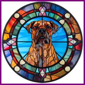 Diamond Painting Glas in lood Hond - Boxer 02 (formaat en vorm steentjes naar keuze)