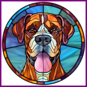 Diamond Painting Glas in lood Hond - Boxer 05 (formaat en vorm steentjes naar keuze)