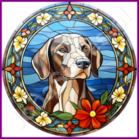 Diamond Painting Glas in lood Kerst Hond 10 (formaat en vorm steentjes naar keuze)