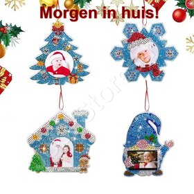 OP=OP Diamond Painting Kersthanger fotolijstjes set 003 (4 stuks)
