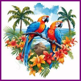 Diamond Painting Papegaai Ara 08 (formaat en vorm steentjes naar keuze)