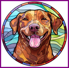 Diamond Painting Glas in lood Hond - Chesapeake Bay Retriever 02 (formaat en vorm steentjes naar keuze)