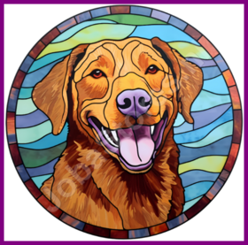 Diamond Painting Glas in lood Hond - Chesapeake Bay Retriever 03 (formaat en vorm steentjes naar keuze)
