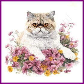 Diamond Painting Kat Exotic 03 (formaat en vorm steentjes naar keuze)