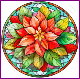 Diamond Painting Glas in lood Kerst Ster 01 (formaat en vorm steentjes naar keuze)