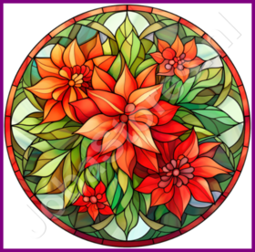 Diamond Painting Glas in lood Kerst Ster 02 (formaat en vorm steentjes naar keuze)