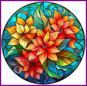 Diamond Painting Glas in lood Kerst Ster 03 (formaat en vorm steentjes naar keuze)