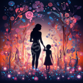 Diamond Painting Kleurrijke Silhouttes 02 (formaat en vorm steentjes naar keuze)