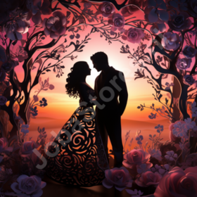 Diamond Painting Kleurrijke Silhouttes 03 (formaat en vorm steentjes naar keuze)